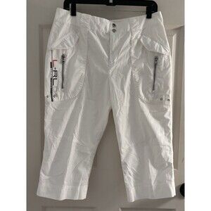 Ralph Lauren LRL Active White Cropped Cargo Pants Women 10